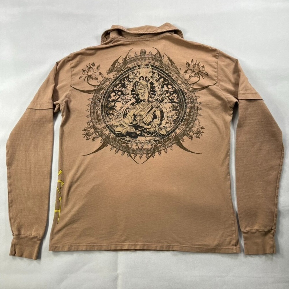 Royal Underground Shirt Men Large Brown Long Sleeve Graphic Print